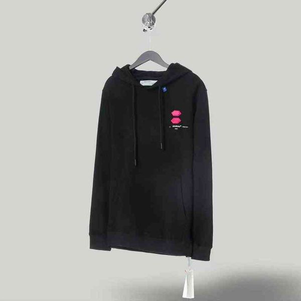 

factory online export brand new sweater autumn winter high version arrow hooded for men women, Black