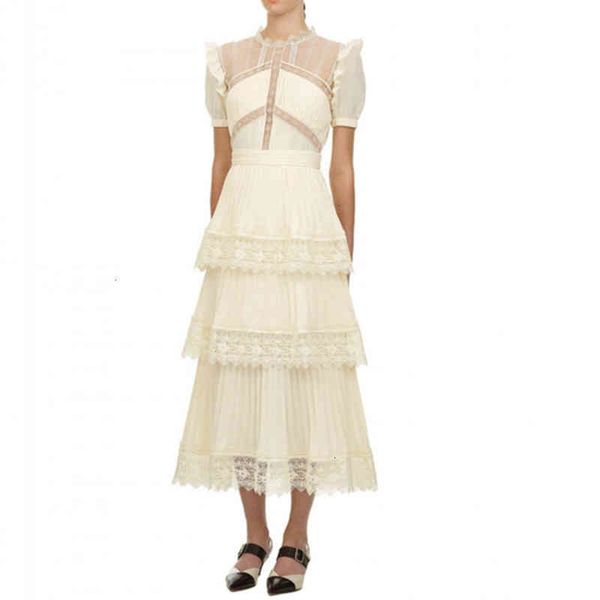 

casual dresses women elegant layers ruffles self portrait summer short sleeve cake slim dress tzda, Black;gray