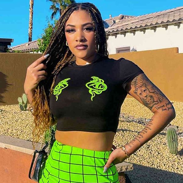 

2022 women's dresses spring summer new print navel exposed street trendsetter t-shirt club party mini dress, White