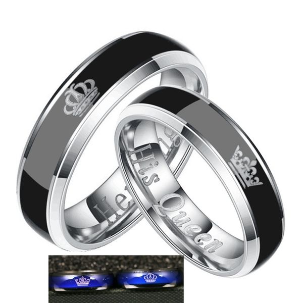 

mood ring for woman you are my king you are my queen couples rings, Silver