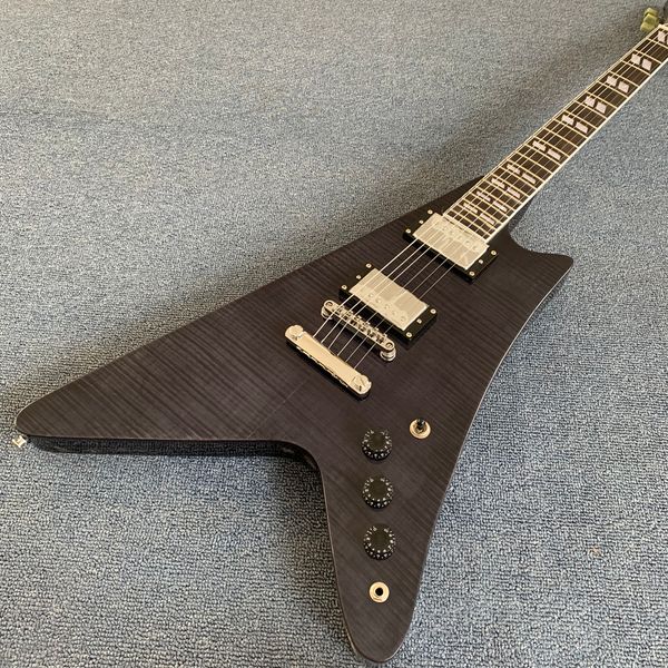 

rosewood fingerboard electric guitar, flame maple gold hardware, solid mahogany body electric guitar