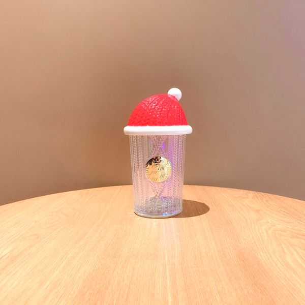 

starbucks cup 2021 christmas gift knitted sweater little red riding hood bronze glass covered deskdrinking cup