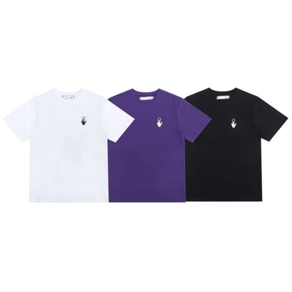 

designers mens t shirts brand high-quality fashion offs luxury t-shirt cotton loose arrow badge original bags women tees casual sport black, White;black