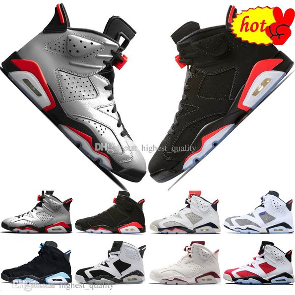 

2019 infrared bred 6 6s mens basketball shoes 3m reflective bugs bunny tinker hatfield unc oreo men sports sneakers trainers 40-47, Black