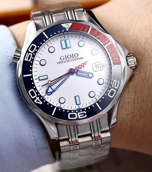 

men automatic mechanical watch blue black ceramic, Slivery;brown