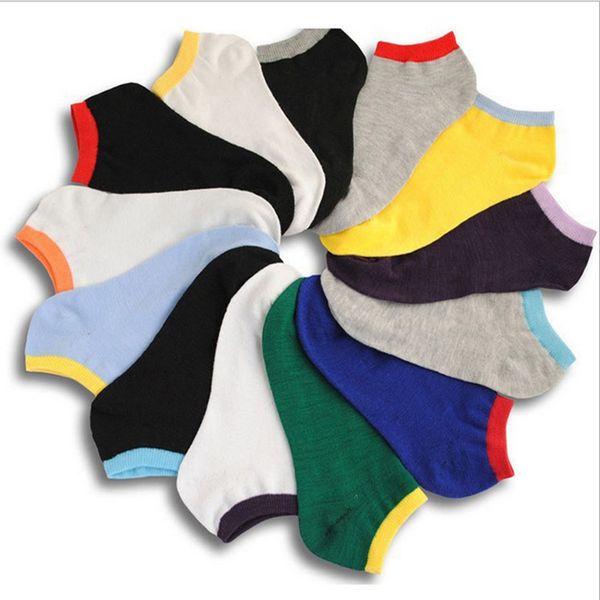 Meias masculinas de verão meias rasas invisíveis meias de boca deslumbrante de poliéster com algodão cor de cor de aresto esportivo de meias de piso de piso por atacado