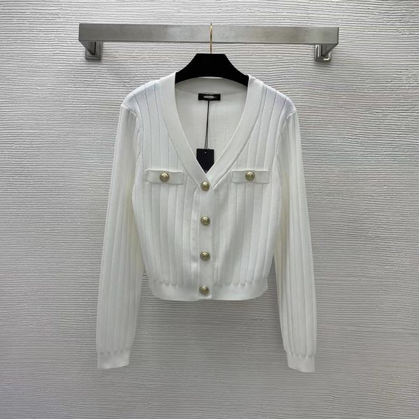 

milan runway sweaters 2022 spring summer long sleeves v neck women's sweaters high end jacquard cardigan designer sweater 0325-17, White;black