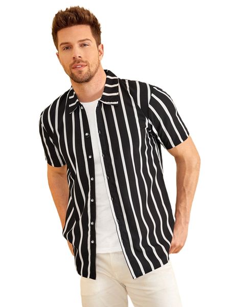 

men striped print shirt without tee f0x0#, White;black