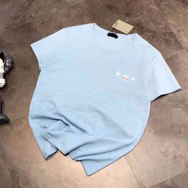 

66% off new spring summer fashion paris home haze blue front back simple white short sleeves for men and women