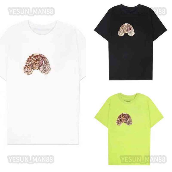 

designer luxury palms classic leopard grain broken head bear letter printed t shirt fashion angels mens and womens summer pa tees, White;black