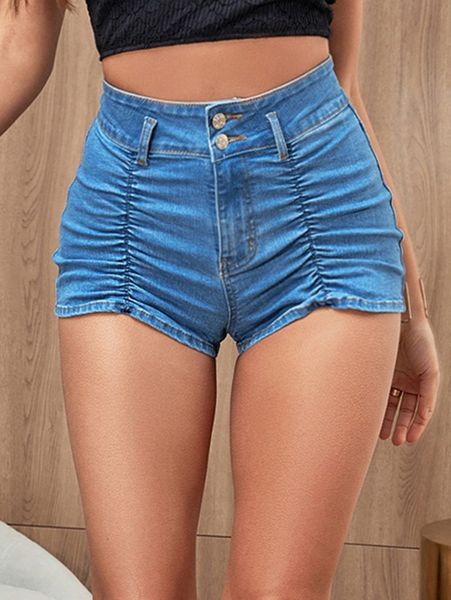

ruched front denim shorts q4g3#, White;black