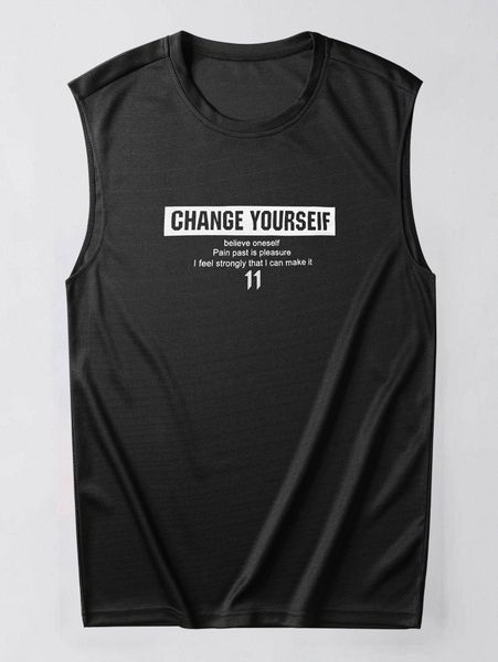 

romwe guys letter muscle tank t2pd#, White;black