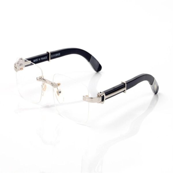 

fashion wooden hardware glasses rimless frames men women reading glasses frames eyeglasses black buffalo horn glasses lunettes fem212d, White;black