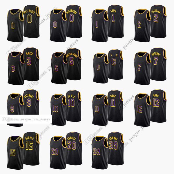 

custom printed 2022 new city basketball jerseys westbrook james davis horton-tucker nunn ellington ariza howard deandre anthony bazemore mon, Black;red