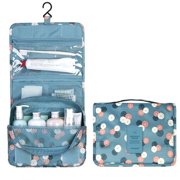 

hanging travel cosmetic bag women zipper make up bag polyester high capacity makeup case handbag organizer storage wash bath bag 210305
