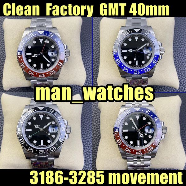 

clean factory watches 40mm gmt 126710 126710blro batman ceramic bezel jubilee bracelet cal.3186 movement mechanical automatic mens watch men, Slivery;brown
