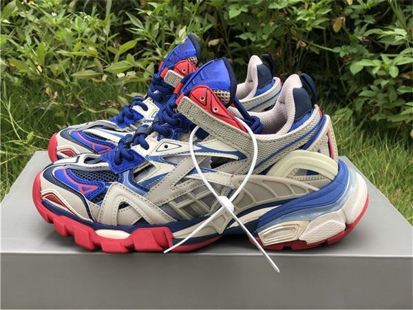 

triple s luxurys designer dad shoes mens womens blue black red fashion sports sneakers size