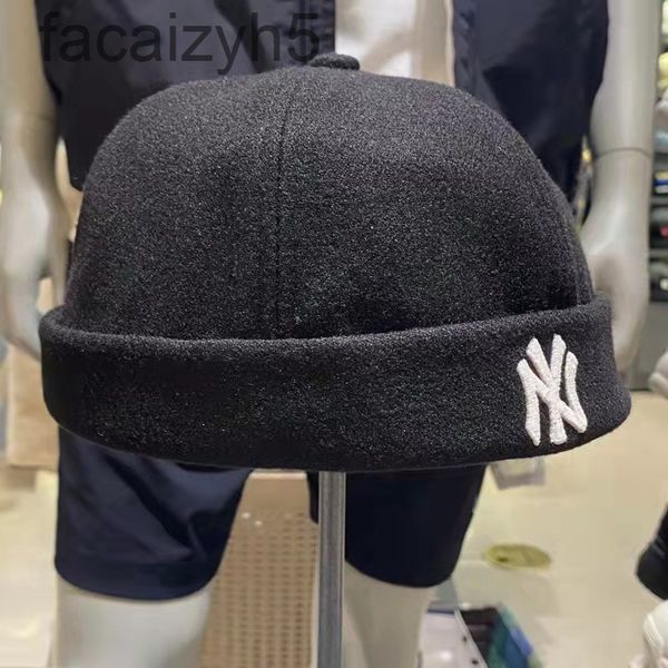 

ball caps designer autumn and winter men women's versatile woolen melon skin hat british style llord street trend eavesless hip hop, Blue;gray