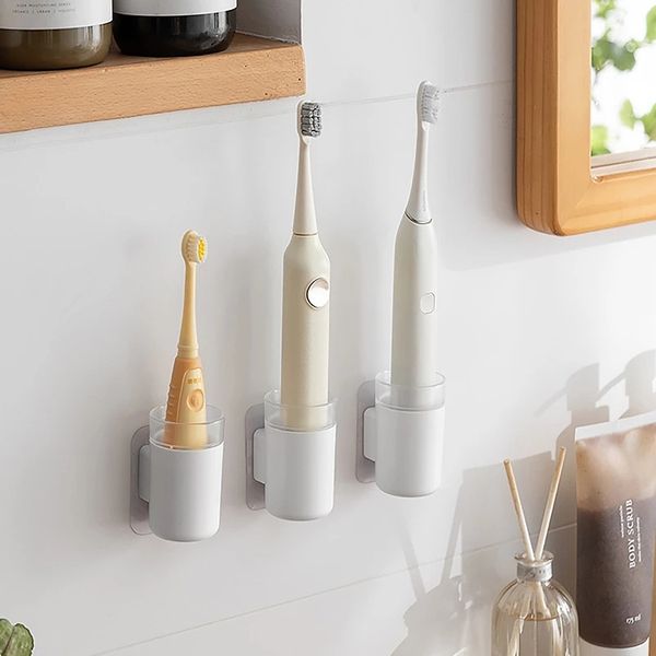 Kreativer, spurloser, selbstklebender elektrischer Zahnbürstenständer, Wand-Zahnbürstenhalter, Badezimmer-Zubehör-Organizer