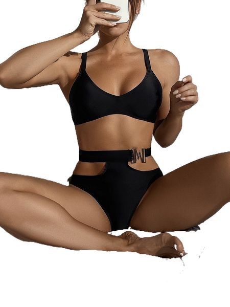 

cut-out bikini swimsuit d3jv#, White;black