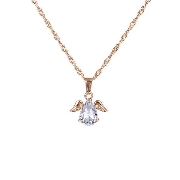 Подвесные ожерелья Chenglong Jewelry The Little Angel с водой CZ Counglace в шампанском золото -костюме