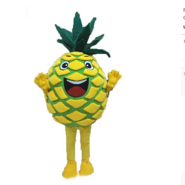 Ananas-Maskottchen-Kostüm, Halloween, Weihnachten, ausgefallenes Partykleid, Obst-Cartoon-Charakter, Anzug, Karneval, Unisex