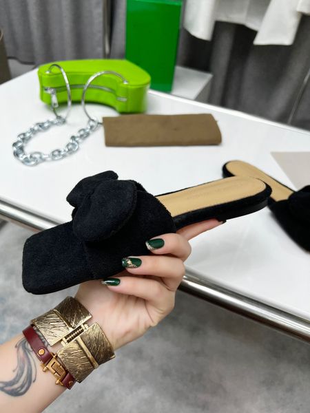 

2022 new rubber slides sandals floral brocade women men slipper flat bottoms flip flops womens fashion striped beach slippers with boxs 0321, Black