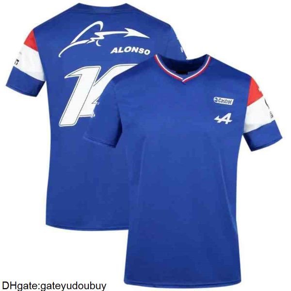 

season motorsport alpine f1 team aracing t-shirt white black breathable teamline short sleeve polo shirt car fan clothing mq3h