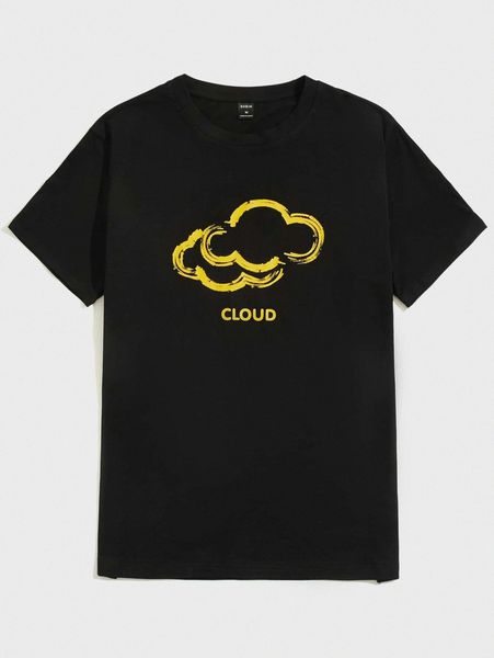 

men letter & cloud graphic tee h1xw#, White;black