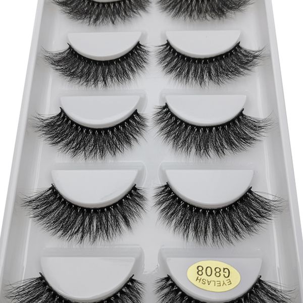

5 3pairs makeup eyelashes soft fluffy false dramatic 3d mink lash extension make up cilios faux cils 220524