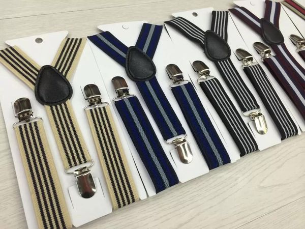 

children adjustable striped suspenders 2019 new baby elasti braces kids strap clip 8 colors belts, Black