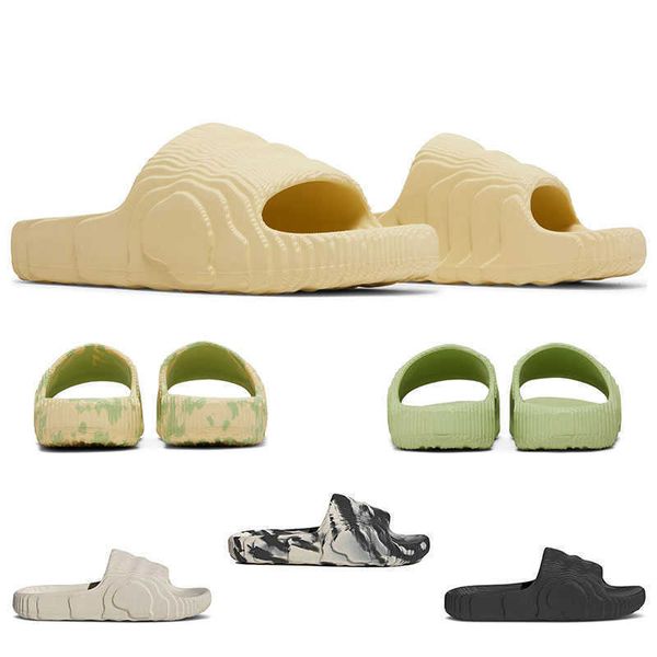 

adilette 22 slides slippers men designers slide desert sand magic lime black grey scuffs women outdoor summer beach slipper
