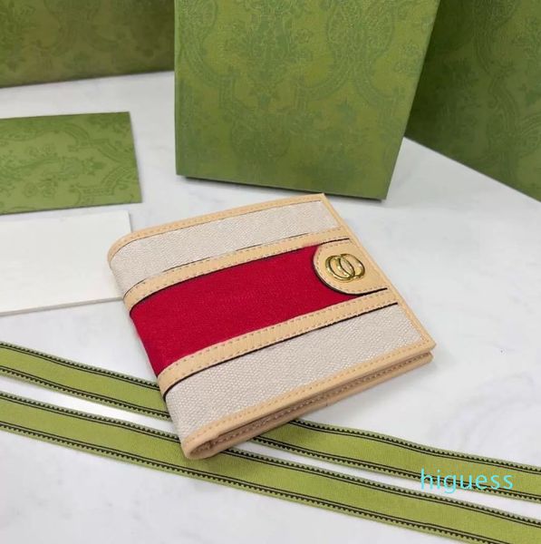 2022 New Metal Label Small Fashion Folding Card Holder Print Damenbrieftasche Premium-Ledergefühl Luxuriöser klassischer Gürtel