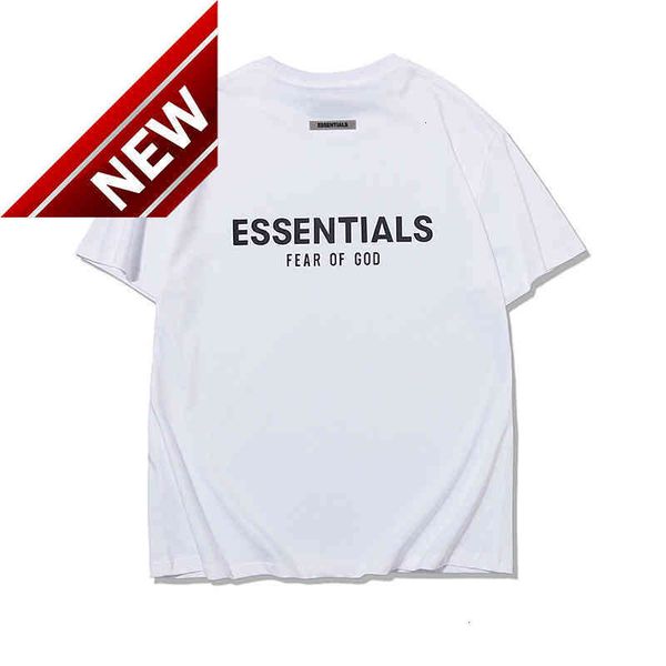 

50% off discount t-shirt essentials short sleeve fog feel of god double thread essentials t-shirt men's and women's fashion brand, White;black