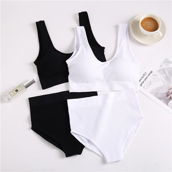 

finetoo seamless set high waist panties women wireless underwear suit soft padded bras s-xl backless bralette lingerie, Red;black
