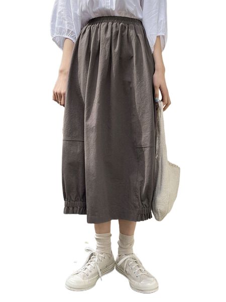 

dazy elastic hem high waist skirt d1rp#, Black