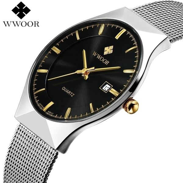

vip wwoor8016 ultra thin fashion male wristwatch brand luxury business watches waterproof scratchresistant men watch 220530, Slivery;brown