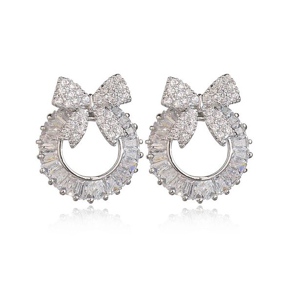

earrings bow ring performance dangle & chandelier diamond t luxury designer jewelry bangle watches women mens couple fashion wedding party v, Silver
