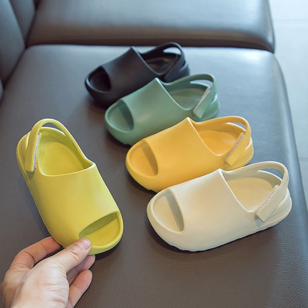

baby toddler kids adults slip on fashion sandals boys girls foam beach summer slides bone resinchildren lightweight water shoes 220525, Black;red
