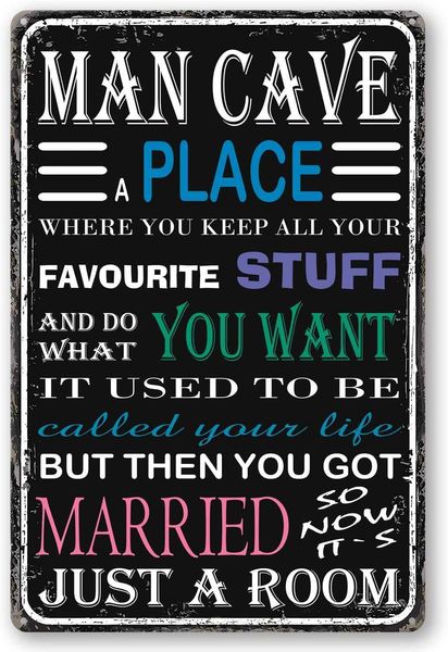 

man cave decor furniture - vintage man cave tin metal sign flags funny gifts cute stuff suitable wall of home garage backyard