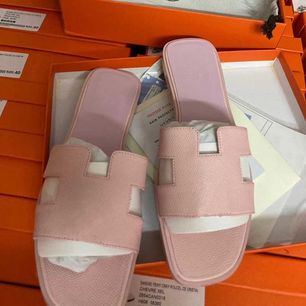 

2022 luxury oran sandal designer women flat slippers high heels summer leather slides fashion beach shoes flip flops quality, Black