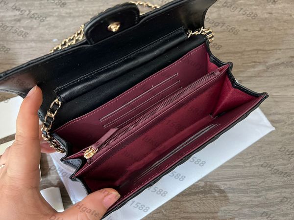 Borsa a tracolla singola di design da donna di lusso Borsa a tracolla singola in pelle con caviale ad anello in pelle con catena lunga 2022 Borsa per carte di cambio superiore alla moda