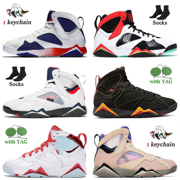

authentic jumpman 7 7s basketball shoes retro sneakers for women mens jorden7s tinker alternate psgs citrus sapphire z mist french blue trai