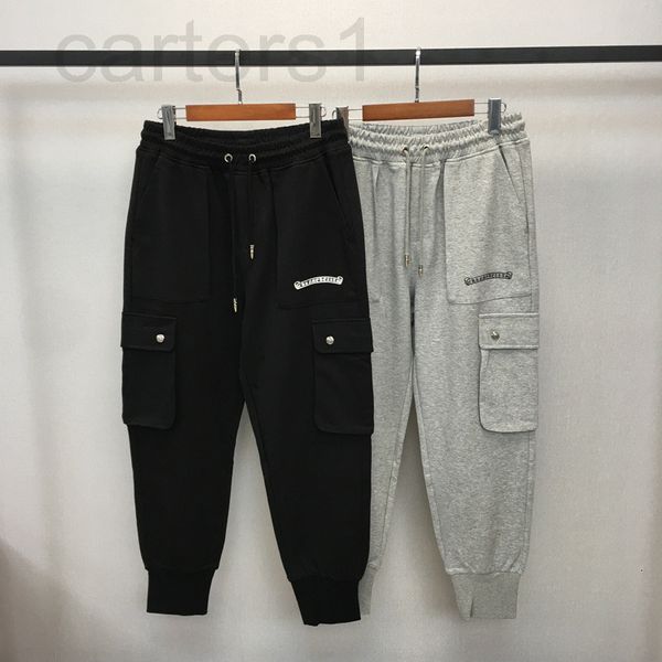 

men's pants designer ch cross embroidery brand pure cotton spring autumn men's women's heavy industry zipper couple fashion, Black
