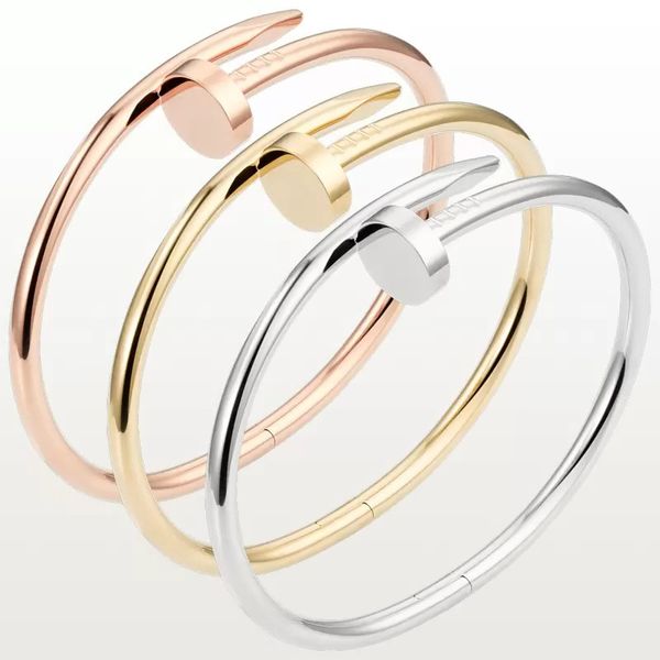

gold nail bracelets for men luxury bangle bracelet bangles women titanium steel 18k gold-plated charms fashion jewelry accessories, Black