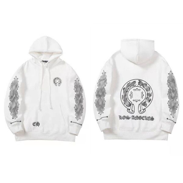 

designer classic hoodies fashion luxury mens zipper ch sweatshirts horseshoe sanskrit cross print pullover hooded sweater women jacket 6wh5, Black