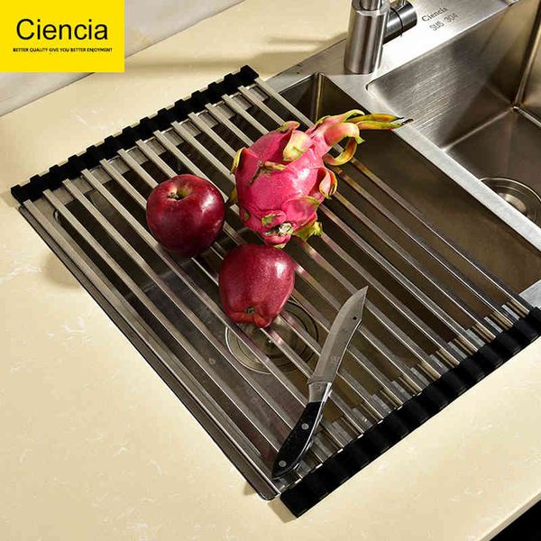 

cookware holders multifunctional storage rack stainless steel sink drainage curtain vegetable washing basin heat insulation pad foldable rol