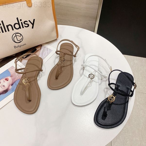 

slippers designer fashion clip toe foot sandals women's summer roman flat herringbone large 41 42 bq9a, Black