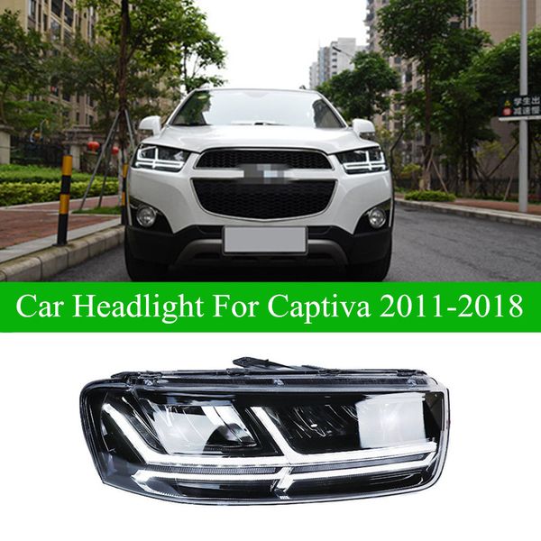 Chevrolet Captiva Gündüz Farları için Araba Led Kafa Işık Far Montajı 2011-2018 Dinamik Dönüş Sinyal Lambası