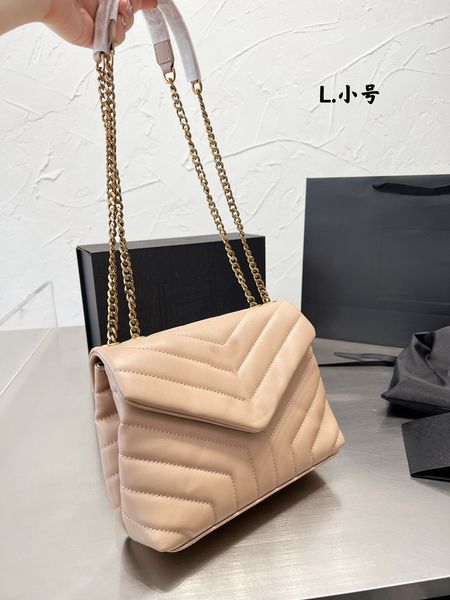 

2022 designer bag shoulder women rugged gilt chain bags brand y-shaped leather ladies metal messenger bags y102
